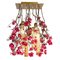 Flower Power Fuchsia Magnolia Chandelier with 24k Gold Pipes from VGnewtrend, Italy 1