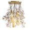 Flower Power Pink-Cream Magnolia Chandelier with 24k Gold Pipes from VGnewtrend, Italy 1