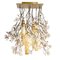 Lampadario Flower Power Magnolia rosa-crema con tubi dorati a 24k di Vgnewtrend, Italia, Immagine 1