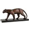 Art Deco Bronzeskulptur eines gehenden Panthers von Bracquemond, 1930 1