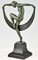 Art Deco Sculpture of Nude Scarf Dancer by Denis for Max Le Verrier, 1930 2