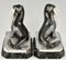Art Deco Silvered Bronze Walrus Bookends by G.H. Laurent, 1925, Set of 2 8
