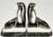 Art Deco Silvered Bronze Walrus Bookends by G.H. Laurent, 1925, Set of 2 2
