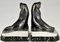 Art Deco Silvered Bronze Walrus Bookends by G.H. Laurent, 1925, Set of 2 7