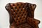 Antique Leather Wing Back Armchair 5