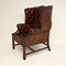 Antique Leather Wing Back Armchair 3