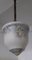 Antike Deckenlampe mit Messinghalterung und weißem Glasschirm, 1920er 2