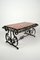 Art Deco Wrought Iron Coffee Table with Marble Top, 1940s 1