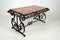 Art Deco Wrought Iron Coffee Table with Marble Top, 1940s 4