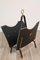 Vintage Metal and Black Leather Magazine Rack by Jacques Adnet, 1950, Image 11