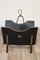 Vintage Metal and Black Leather Magazine Rack by Jacques Adnet, 1950 13