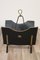 Vintage Metal and Black Leather Magazine Rack by Jacques Adnet, 1950, Image 13