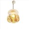 Small Mid-Century Frosted and Yellow Glass Ceiling Lamp, 1950s, Image 4