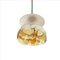Small Mid-Century Frosted and Yellow Glass Ceiling Lamp, 1950s, Image 2