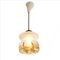 Small Mid-Century Frosted and Yellow Glass Ceiling Lamp, 1950s, Image 3