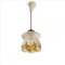 Small Mid-Century Frosted and Yellow Glass Ceiling Lamp, 1950s, Image 5