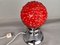 Modernist Red Bubble Glass and Chrome Table Lamp, 1990s 2