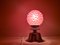 Modernist Red Bubble Glass and Chrome Table Lamp, 1990s 3