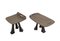 Pok Collection Hand Carved Solid Oak Side Table and Stool Set with Marble Gems by Soshiro, 2019, Set of 2 1