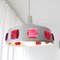 Danish Industrial UFO Brushed Silver Ceiling Hanging Lamp, 1960s, Image 2