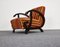 Hungarian Art Deco Armchair with High Gloss Lacquer Black Armrests, 1940s 7