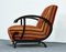 Hungarian Art Deco Armchair with High Gloss Lacquer Black Armrests, 1940s 9