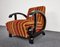 Hungarian Art Deco Armchair with High Gloss Lacquer Black Armrests, 1940s 6