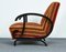 Hungarian Art Deco Armchair with High Gloss Lacquer Black Armrests, 1940s 14