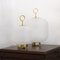 Mid-Century Italian Lamp in Opal Glass and Brass in the Style of Fontana Arte, Image 5