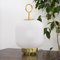 Mid-Century Italian Lamp in Opal Glass and Brass in the Style of Fontana Arte, Image 3