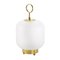 Lampe Mid-Century en Verre Opalin et Laiton, Italie 1