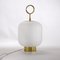 Italienische Mid-Century Lampe aus Opalglas und Messing im Stil von Fontana Arte 5