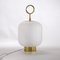 Mid-Century Italian Lamp in Opal Glass and Brass in the Style of Fontana Arte 5