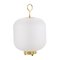 Mid-Century Italian Maxi Lamp in Opal Glass and Brass in the Style of Fontana Arte, Image 1