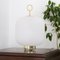 Italienische Mid-Century Maxi Lampe aus Opalglas und Messing im Stil von Fontana Arte 5