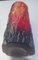 Ice Glass Vase with Red and Black Bark Look 2