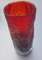Vase en Verre Givré avec Aspect Écorce Rouge et Noire 1