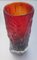 Ice Glass Vase with Red and Black Bark Look, Image 4