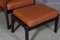Mahogany and Leather Lounge Chair with Ottoman by Ole Wanscher for Cado, Set of 2 4