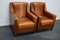 Club chair vintage in pelle color cognac, Paesi Bassi, set di 2, Immagine 4