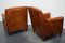 Vintage Dutch Cognac Colored Leather Club Chairs, Set of 2 10