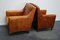 Club chair vintage in pelle color cognac, Paesi Bassi, set di 2, Immagine 8
