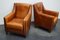 Club chair vintage in pelle color cognac, Paesi Bassi, set di 2, Immagine 6