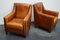 Vintage Dutch Cognac Colored Leather Club Chairs, Set of 2 6