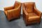 Vintage Dutch Cognac Colored Leather Club Chairs, Set of 2 7