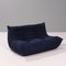 Divano e poggiapiedi Togo blu scuro di Michel Ducaroy per Ligne Roset, set di 3, Immagine 3