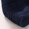 Dark Blue Togo Sofa Modules & Footstool by Michel Ducaroy for Ligne Roset, Set of 3 7