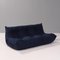 Dark Blue Togo Sofa Modules & Footstool by Michel Ducaroy for Ligne Roset, Set of 3, Image 2