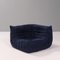 Dark Blue Togo Sofa Modules & Footstool by Michel Ducaroy for Ligne Roset, Set of 3 4