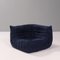 Dark Blue Togo Sofa Modules & Footstool by Michel Ducaroy for Ligne Roset, Set of 3, Image 4